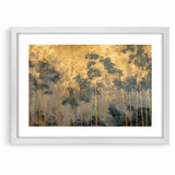 Modern Landscape Abstract Art - Golden Bamboo Forest Wall Decor