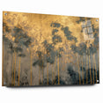 Modern Landscape Abstract Art - Golden Bamboo Forest Wall Decor