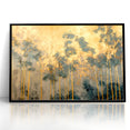Modern Landscape Abstract Art - Golden Bamboo Forest Wall Decor