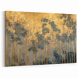 Modern Landscape Abstract Art - Golden Bamboo Forest Wall Decor