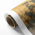 Modern Landscape Abstract Art - Golden Bamboo Forest Wall Decor