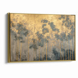 Modern Landscape Abstract Art - Golden Bamboo Forest Wall Decor