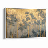 Modern Landscape Abstract Art - Golden Bamboo Forest Wall Decor