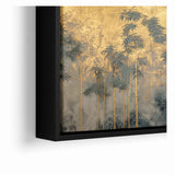 Modern Landscape Abstract Art - Golden Bamboo Forest Wall Decor