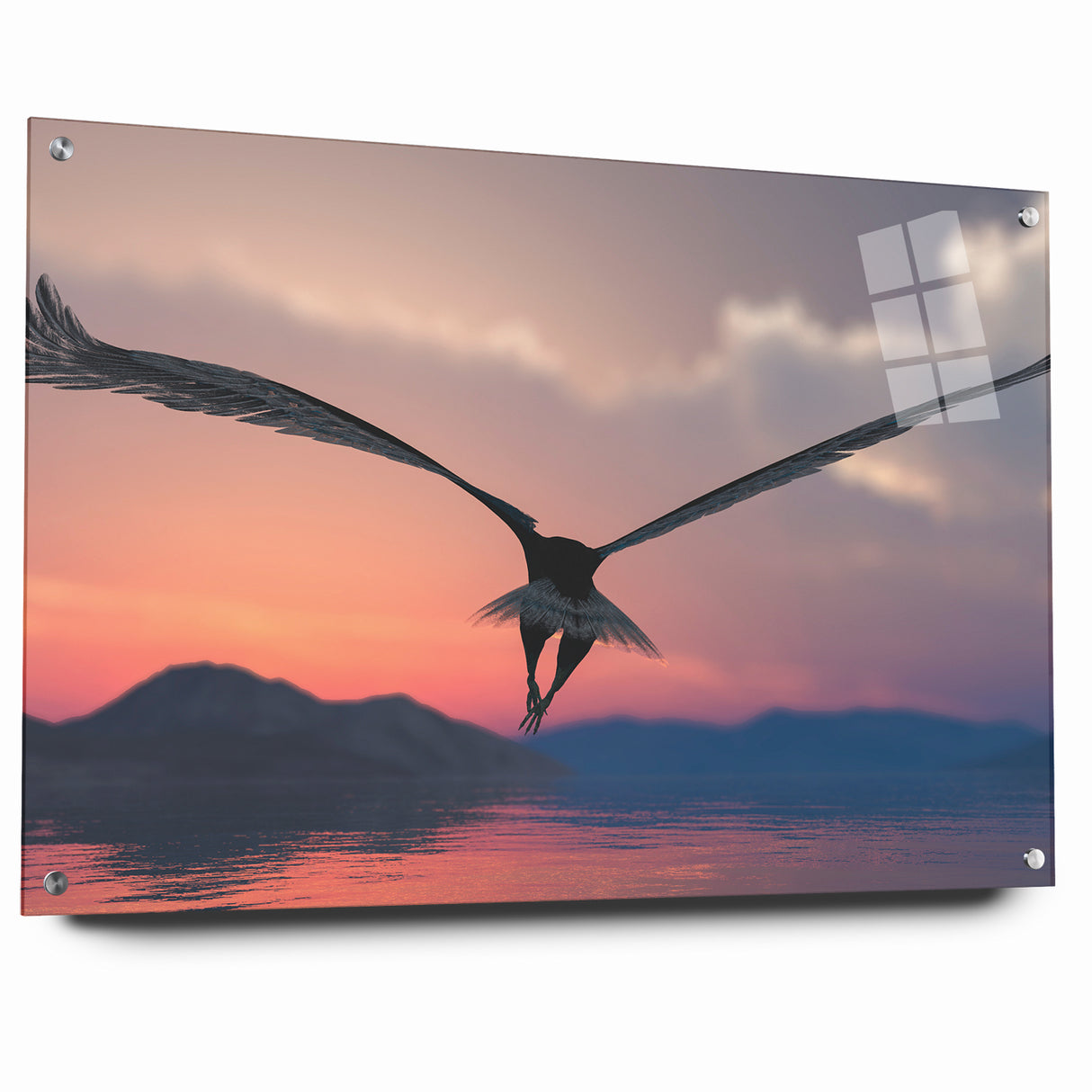 Graceful Birds of Prey Wall Art – Soaring Eagle at Sunset Canvas Print