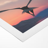 Graceful Birds of Prey Wall Art – Soaring Eagle at Sunset Canvas Print