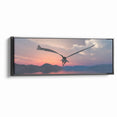 Graceful Birds of Prey Wall Art – Soaring Eagle at Sunset Canvas Print