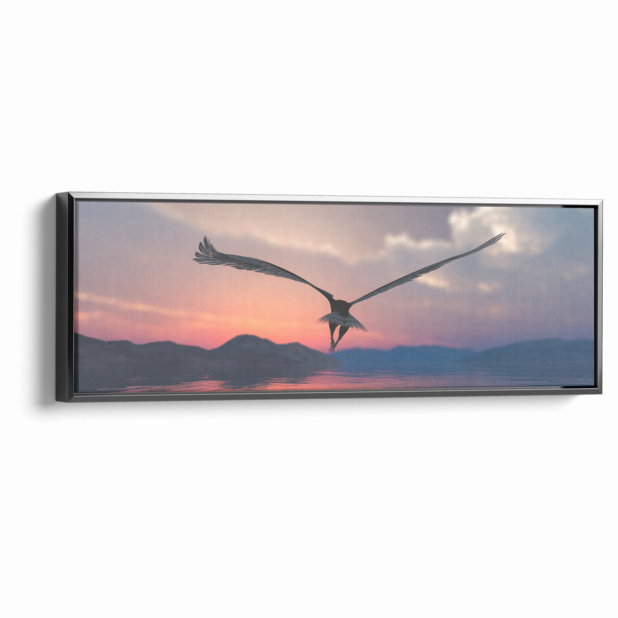 Graceful Birds of Prey Wall Art – Soaring Eagle at Sunset Canvas Print