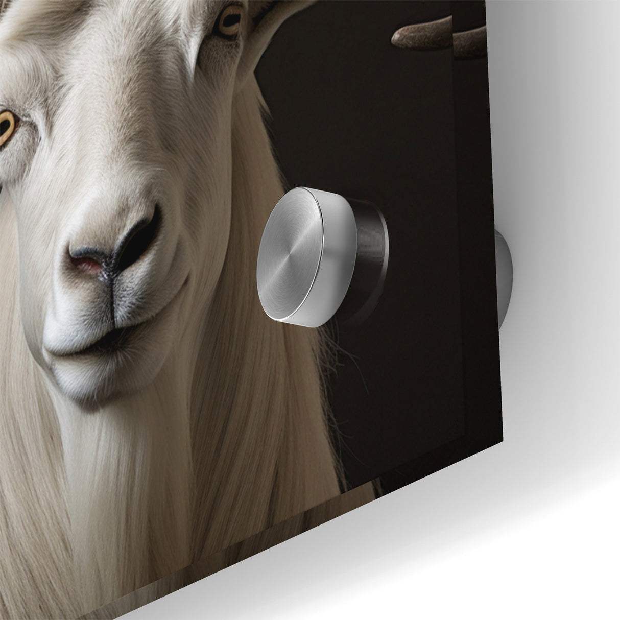 Majestic White Antelope with Impressive Horns - Captivating Wall Art