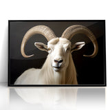 Majestic White Antelope with Impressive Horns - Captivating Wall Art