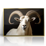 Majestic White Antelope with Impressive Horns - Captivating Wall Art