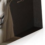 Majestic White Antelope with Impressive Horns - Captivating Wall Art