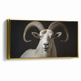 Majestic White Antelope with Impressive Horns - Captivating Wall Art