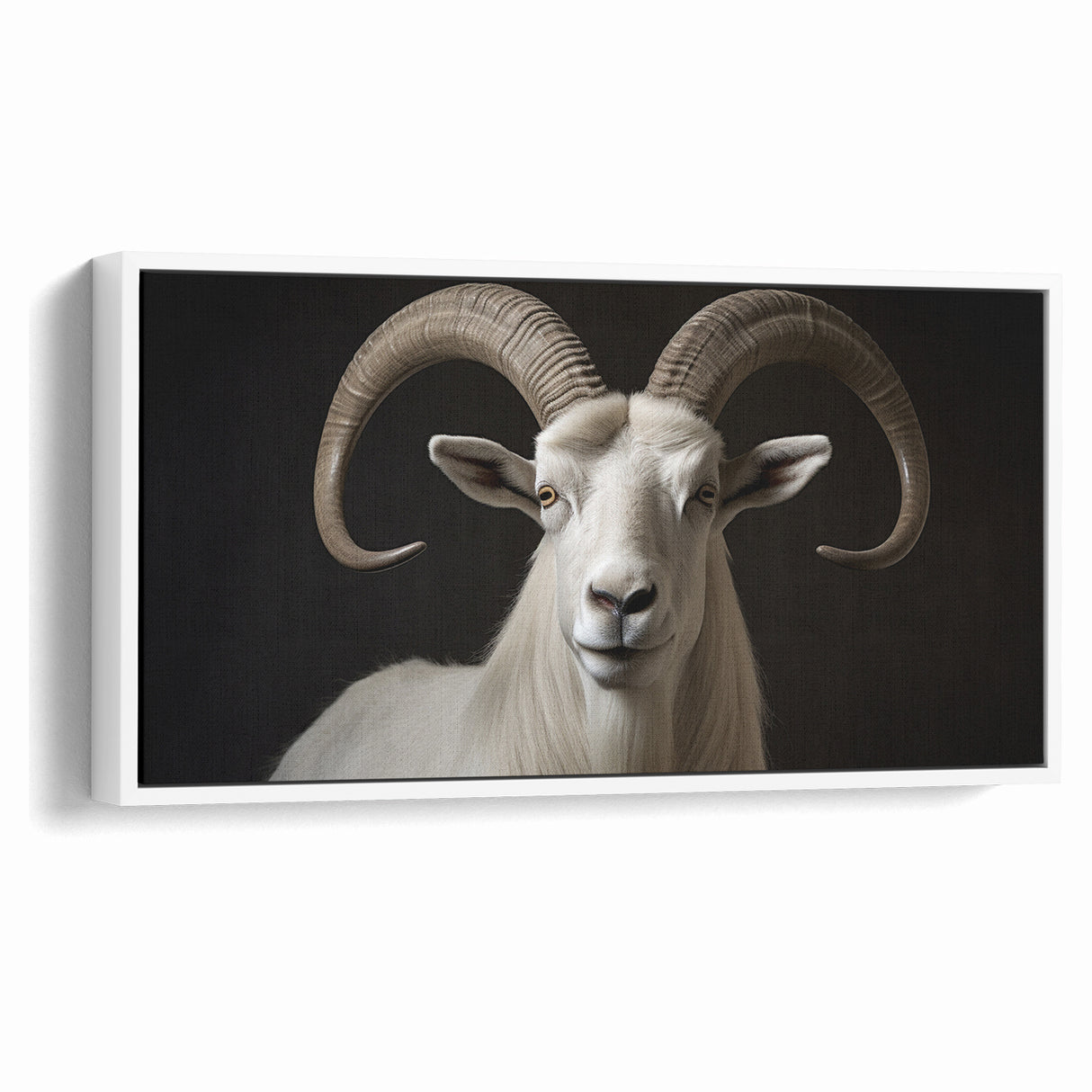Majestic White Antelope with Impressive Horns - Captivating Wall Art