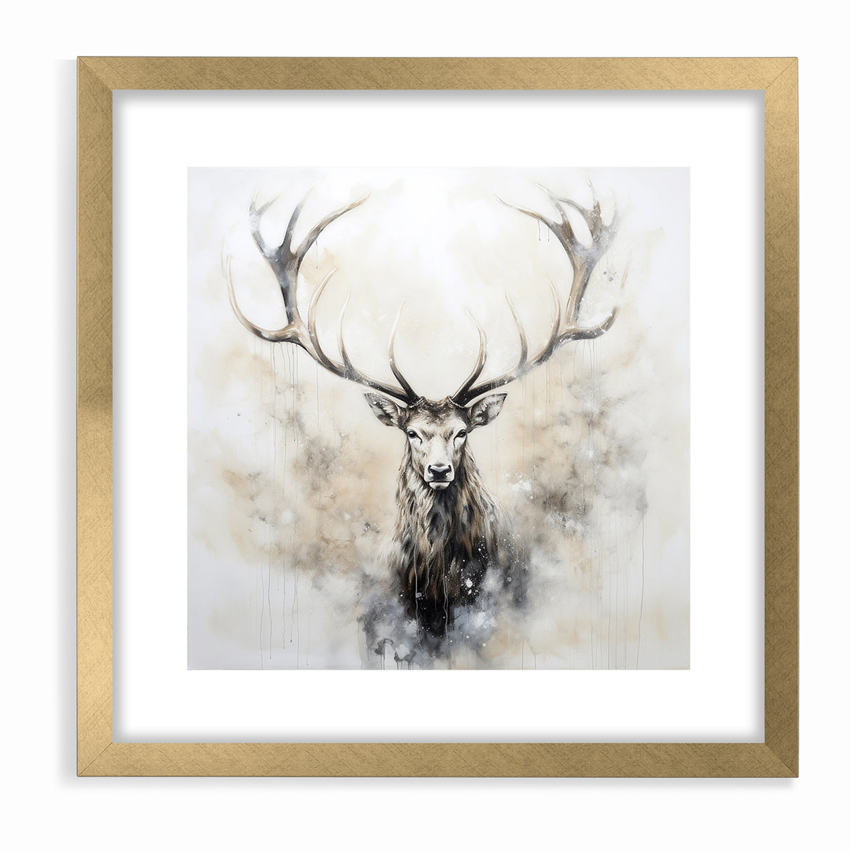 Ethereal Antelope in Mist - Minimalist Wildlife Wall Art Decor
