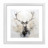 Ethereal Antelope in Mist - Minimalist Wildlife Wall Art Decor