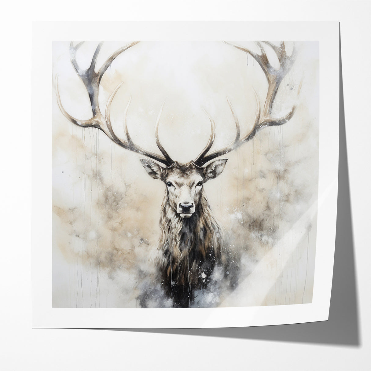Ethereal Antelope in Mist - Minimalist Wildlife Wall Art Decor