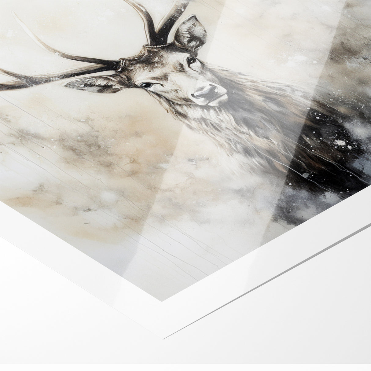 Ethereal Antelope in Mist - Minimalist Wildlife Wall Art Decor