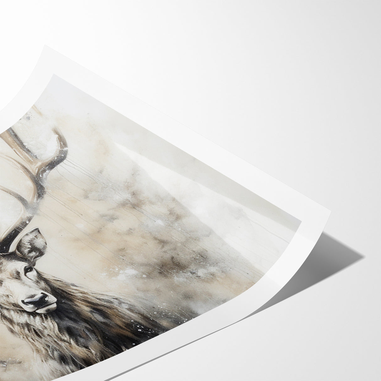 Ethereal Antelope in Mist - Minimalist Wildlife Wall Art Decor
