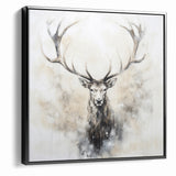 Ethereal Antelope in Mist - Minimalist Wildlife Wall Art Decor