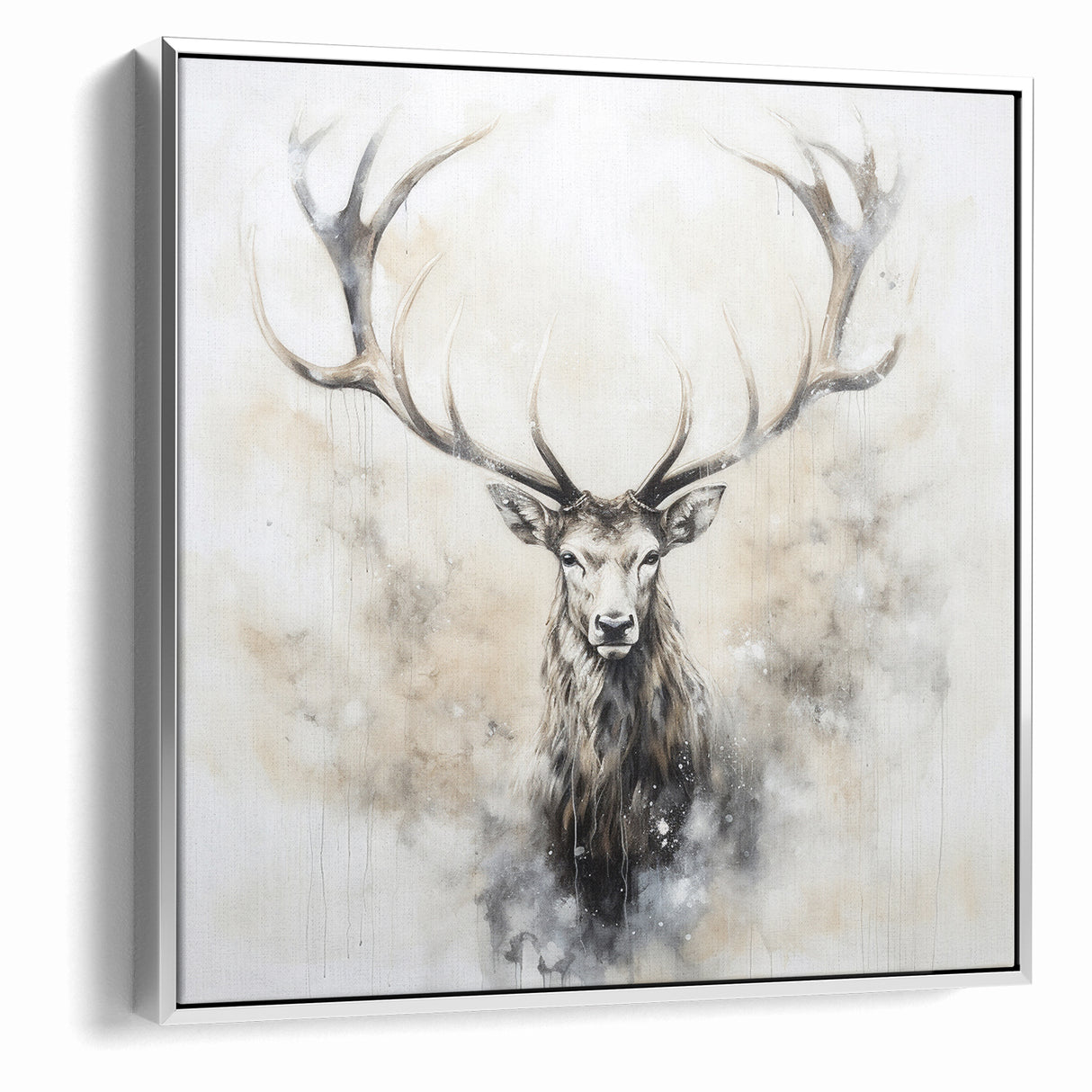 Ethereal Antelope in Mist - Minimalist Wildlife Wall Art Decor