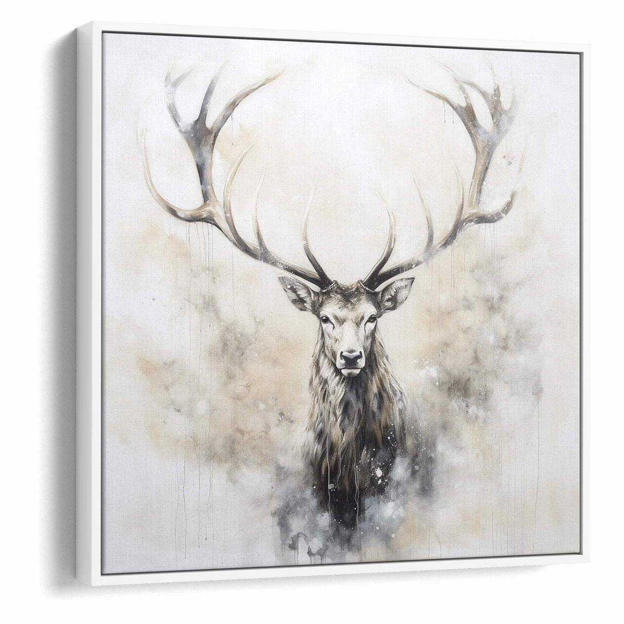Ethereal Antelope in Mist - Minimalist Wildlife Wall Art Decor