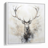 Ethereal Antelope in Mist - Minimalist Wildlife Wall Art Decor