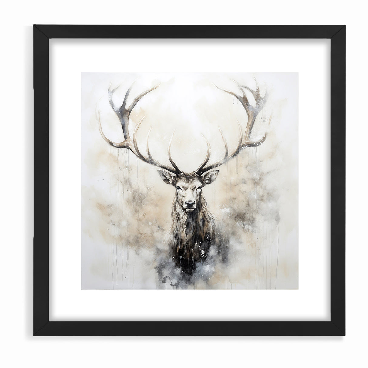 Ethereal Antelope in Mist - Minimalist Wildlife Wall Art Decor