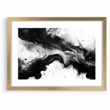 Flowing Black and White Abstract Art | Monochrome Canvas Design