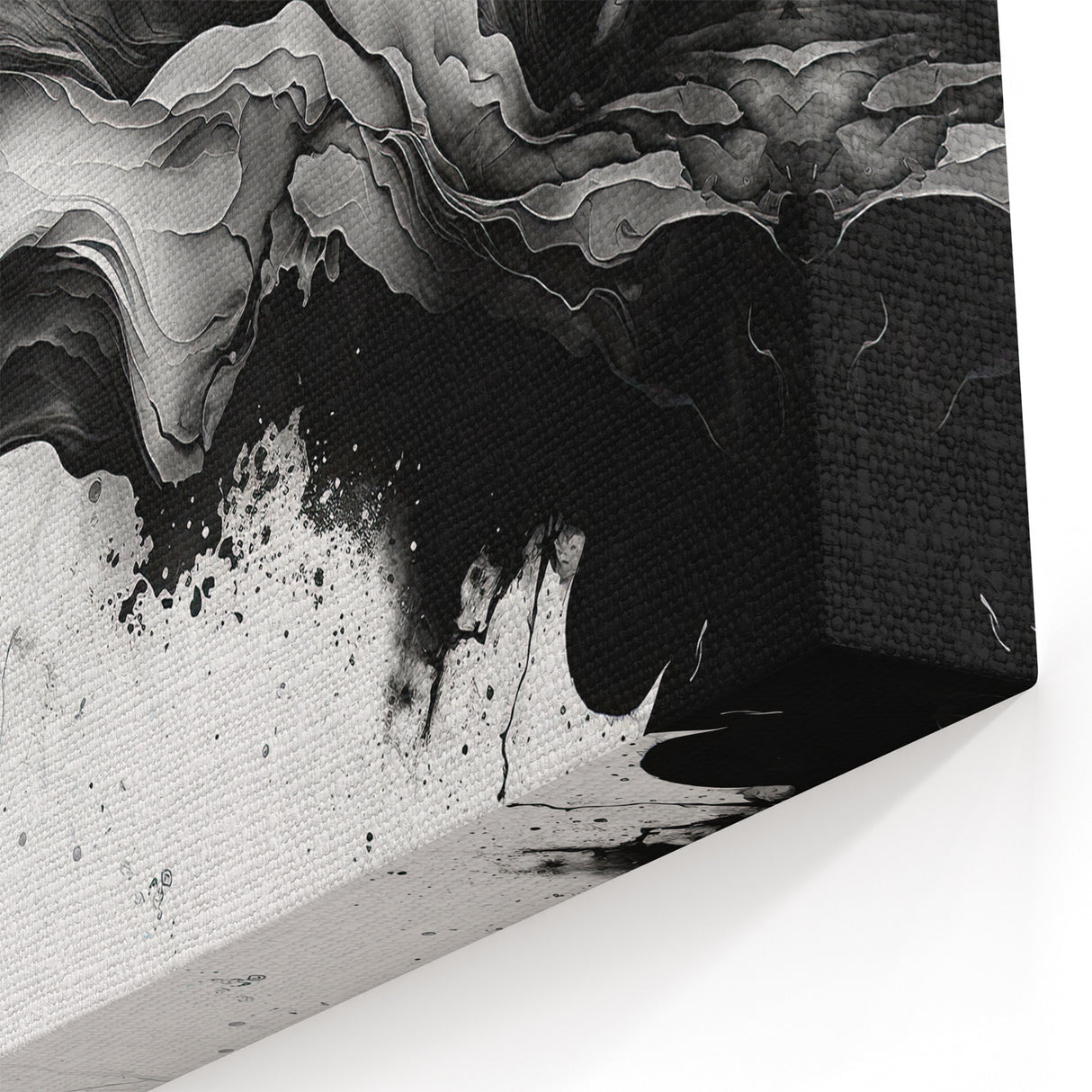 Flowing Black and White Abstract Art | Monochrome Canvas Design