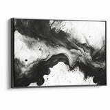 Flowing Black and White Abstract Art | Monochrome Canvas Design