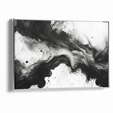 Flowing Black and White Abstract Art | Monochrome Canvas Design