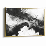 Flowing Black and White Abstract Art | Monochrome Canvas Design