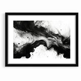 Flowing Black and White Abstract Art | Monochrome Canvas Design