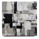 Geometric Black and White Abstract Art | Modern Monochrome Canvas