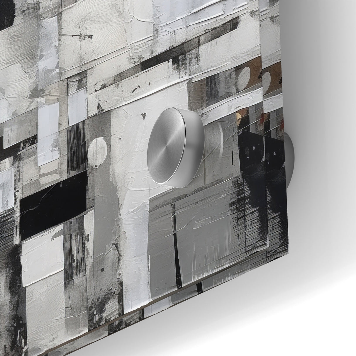Geometric Black and White Abstract Art | Modern Monochrome Canvas
