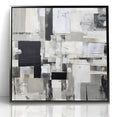 Geometric Black and White Abstract Art | Modern Monochrome Canvas