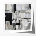 Geometric Black and White Abstract Art | Modern Monochrome Canvas