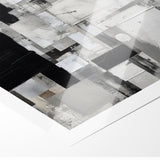 Geometric Black and White Abstract Art | Modern Monochrome Canvas