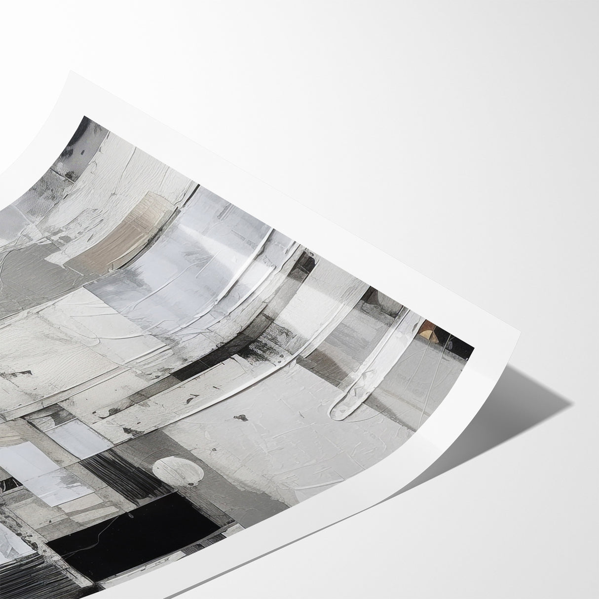 Geometric Black and White Abstract Art | Modern Monochrome Canvas