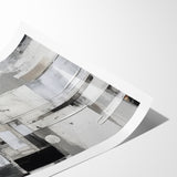 Geometric Black and White Abstract Art | Modern Monochrome Canvas