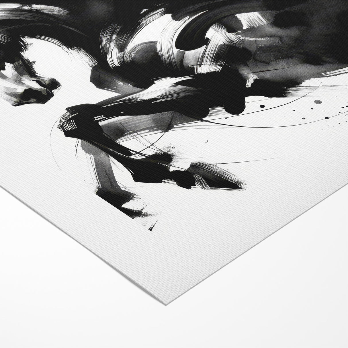Dynamic Black and White Horse Art | Abstract Monochrome Canvas Design