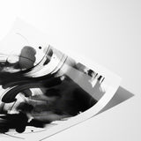 Dynamic Black and White Horse Art | Abstract Monochrome Canvas Design