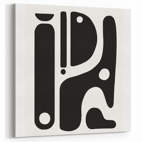 Minimalist Black and White Abstract Art | Modern Monochrome Canvas
