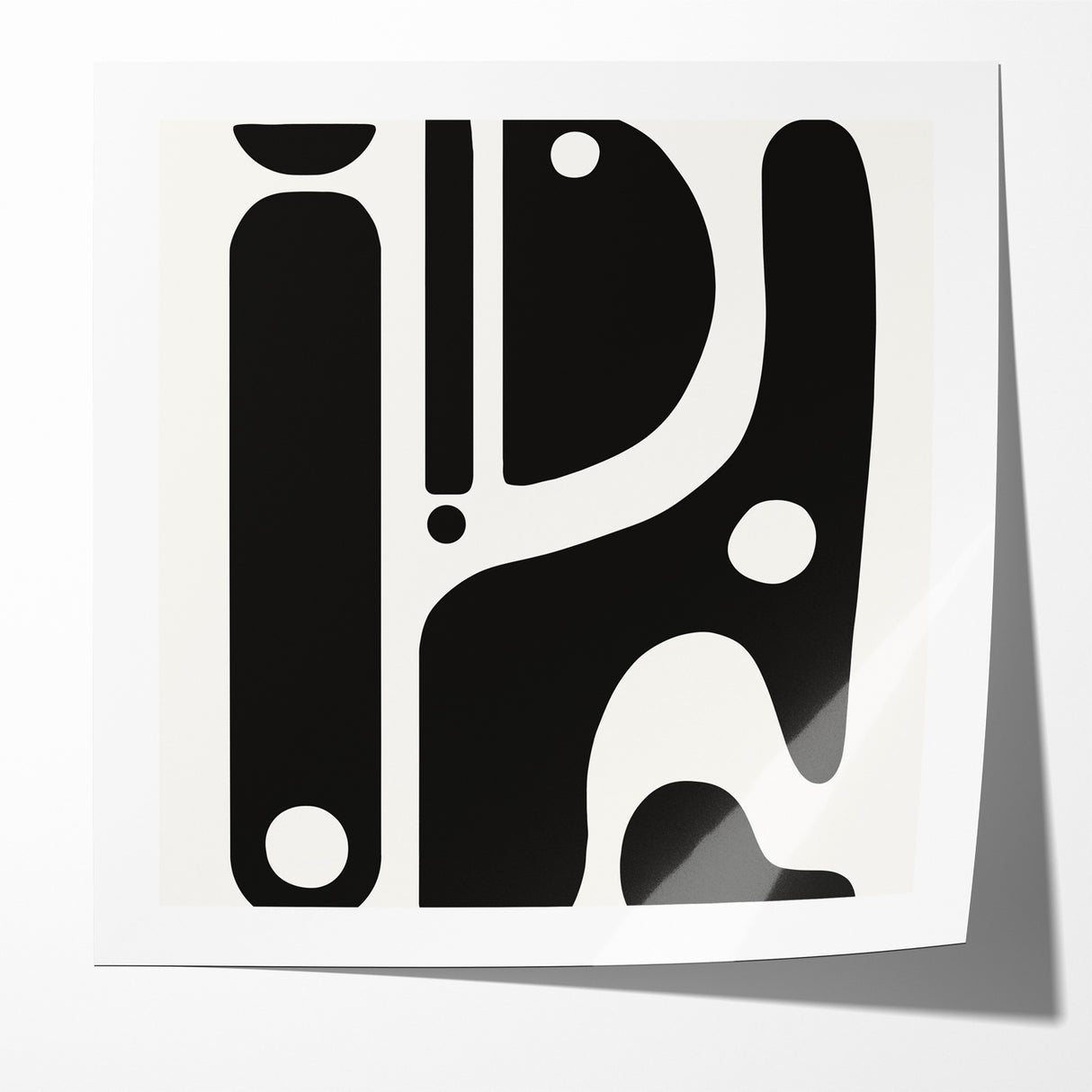 Minimalist Black and White Abstract Art | Modern Monochrome Canvas