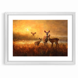Serene Antelope Family at Sunset - Warm Nature-Inspired Wall Art