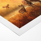 Serene Antelope Family at Sunset - Warm Nature-Inspired Wall Art