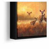 Serene Antelope Family at Sunset - Warm Nature-Inspired Wall Art