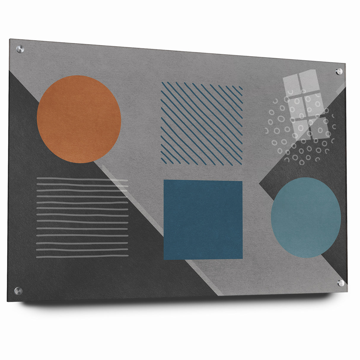 Modern Geometric Abstract Art with Bold Shapes on Canvas