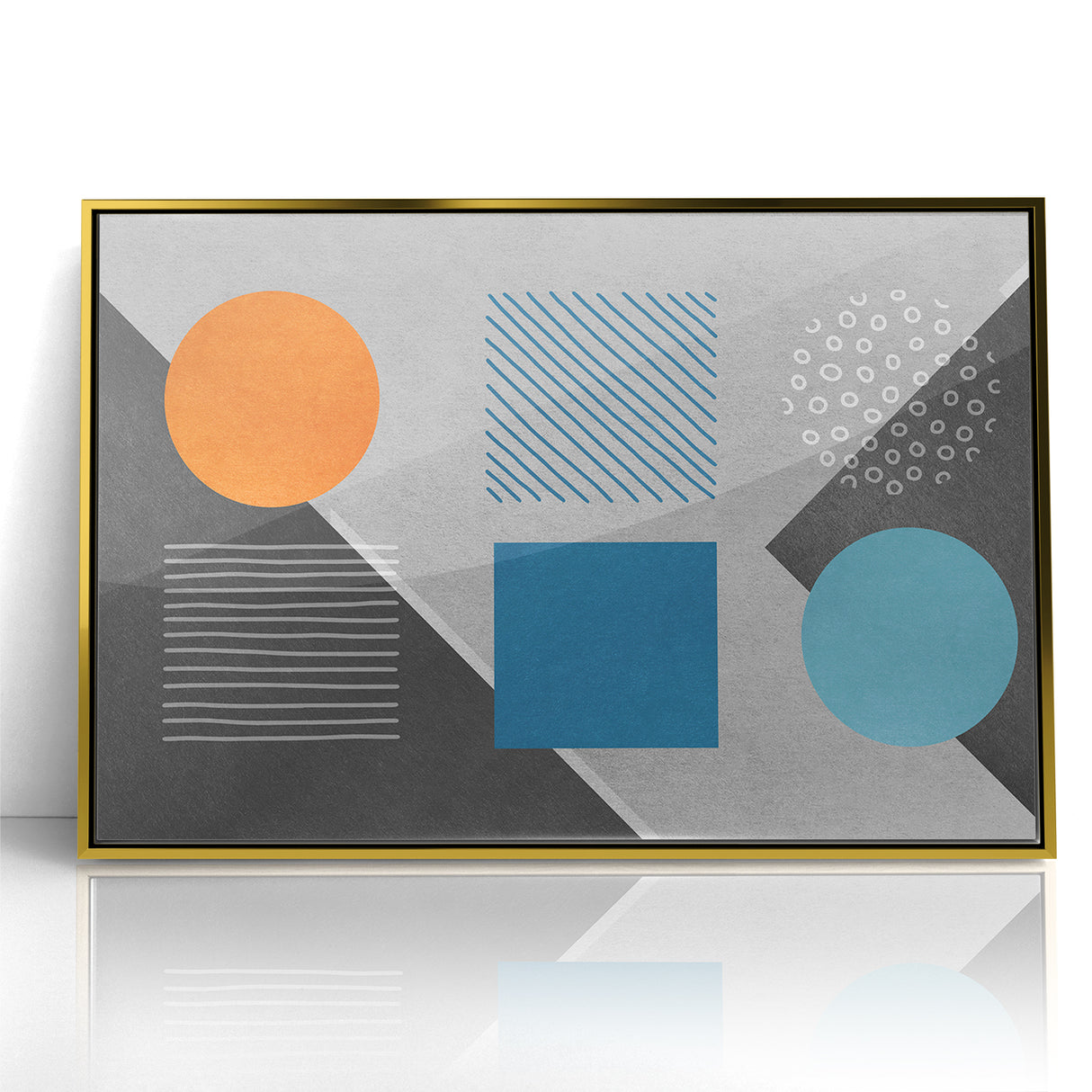Modern Geometric Abstract Art with Bold Shapes on Canvas